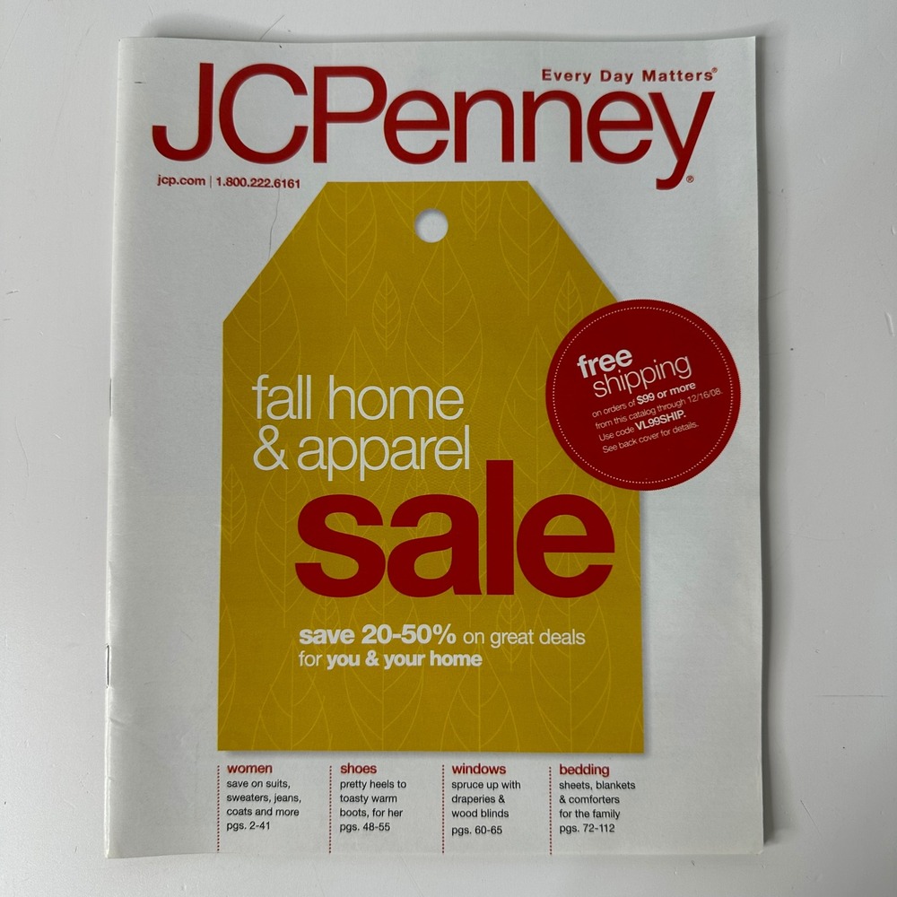 JCPenney Fall Home‎ & Apparel Sale Catalog 2008 Y2K Fashion Magazine Ephemera